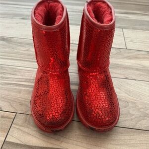 UGG Shiny Red Kids Boots